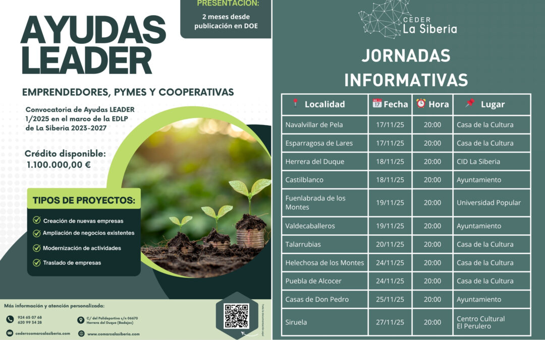 🌟 ¡Apertura Convocatoria de Ayudas LEADER en La Siberia!